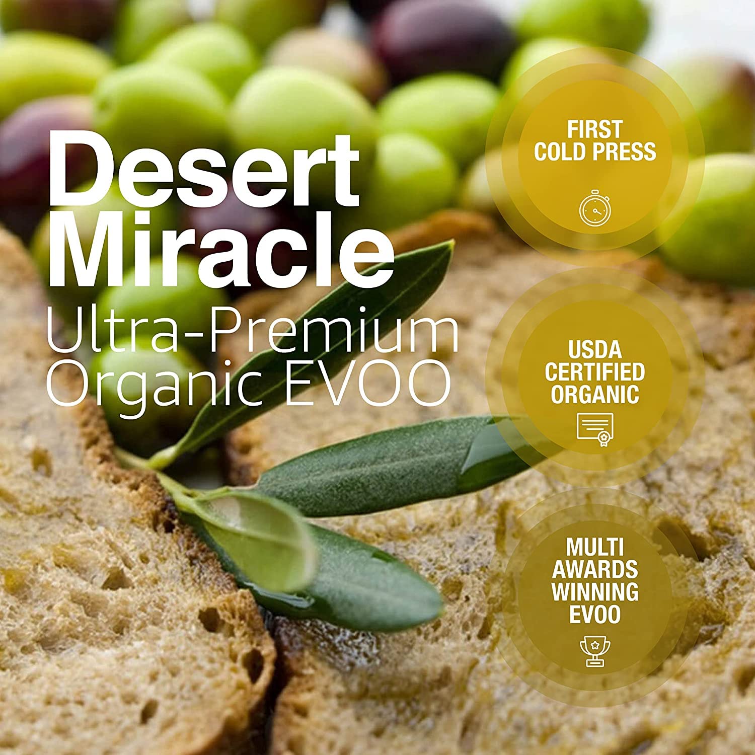 DESERT MIRACLE Cold Pressed Polyphenol Rich Moroccan Olive Oil, Extra Virgin Olive Oil with High Polyphenols, Organic, First Cold Pressed EVOO From Morocco, 5 Liter Can - Image 4