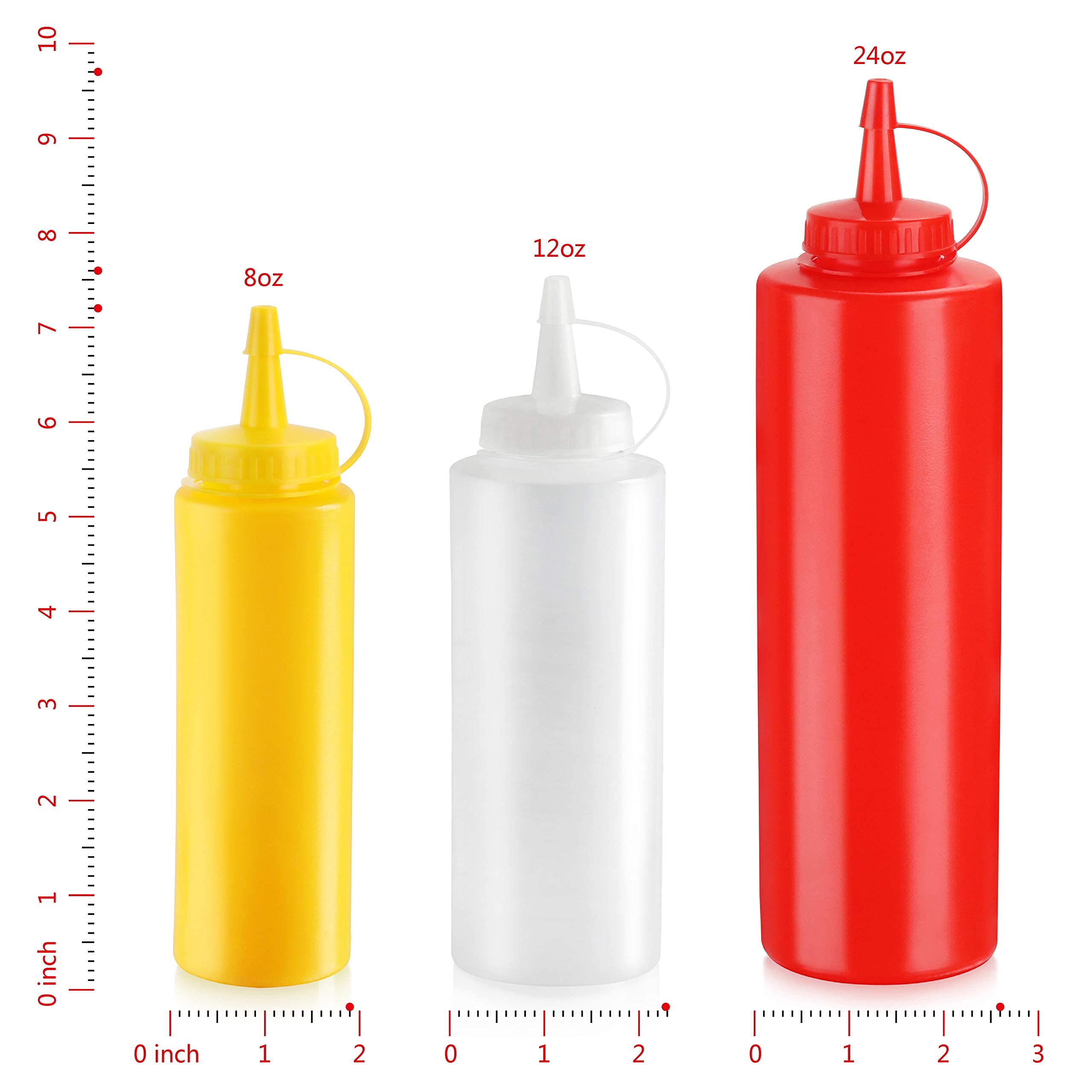 New Star Foodservice 26207 - Botellas para apretar, plástico, 24 oz, transparente, paquete de 6