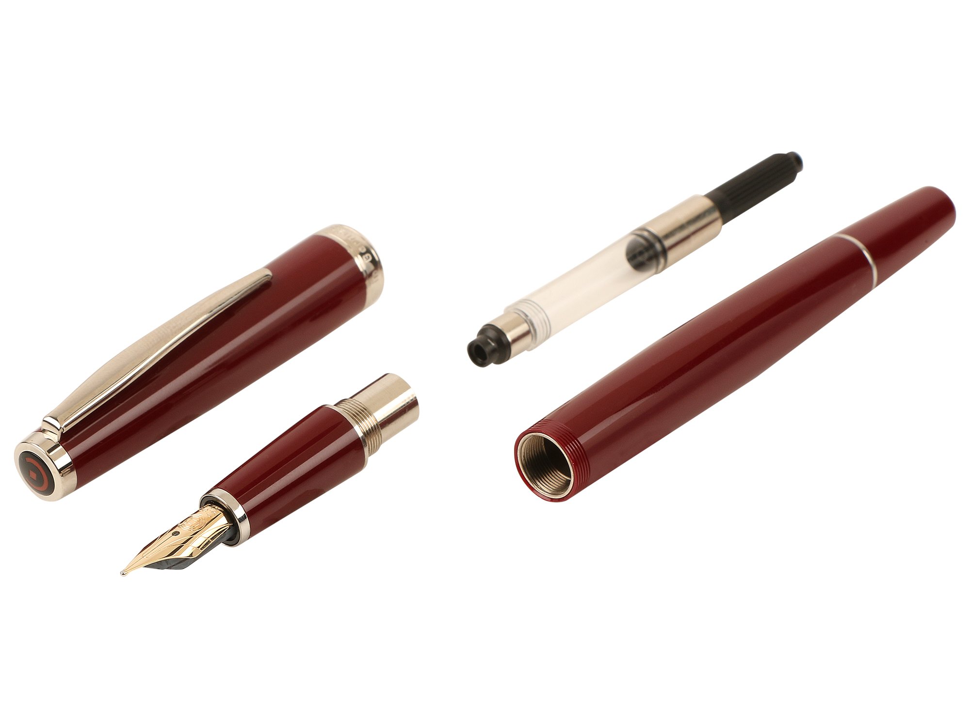 Cleo Classic Füllfederhalter Palladium – Mit 14K Goldfeder, Breit (B), Schwarz, Patronen/Konverter-Füllsystem