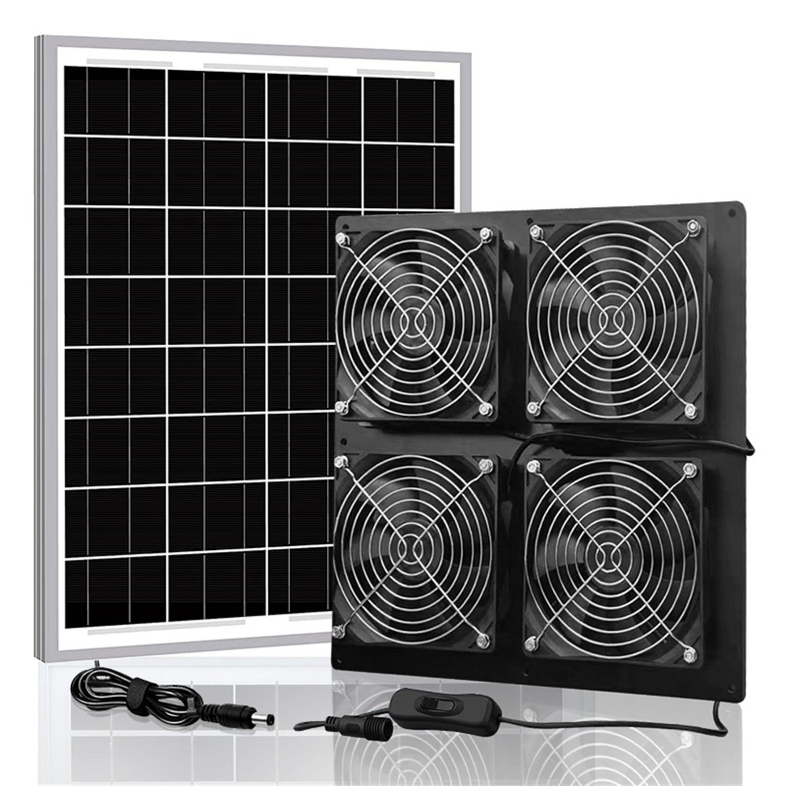 Buxuaaaa Weatherproof Solar Panel Fan Heat Reduction Fan Exhaust Perfect for Ventilating Chicken Coops Sheds and Pet Houses Solar Exhaust
