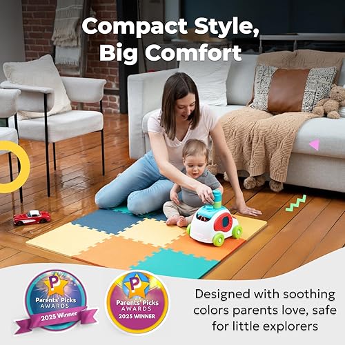 Vista 34 de MioTetto Alfombra de juegos para bebés de espuma suave no tóxica, tapete de juegos para niños y niñas, alfombrilla con rompecabezas de 36/16 piezas