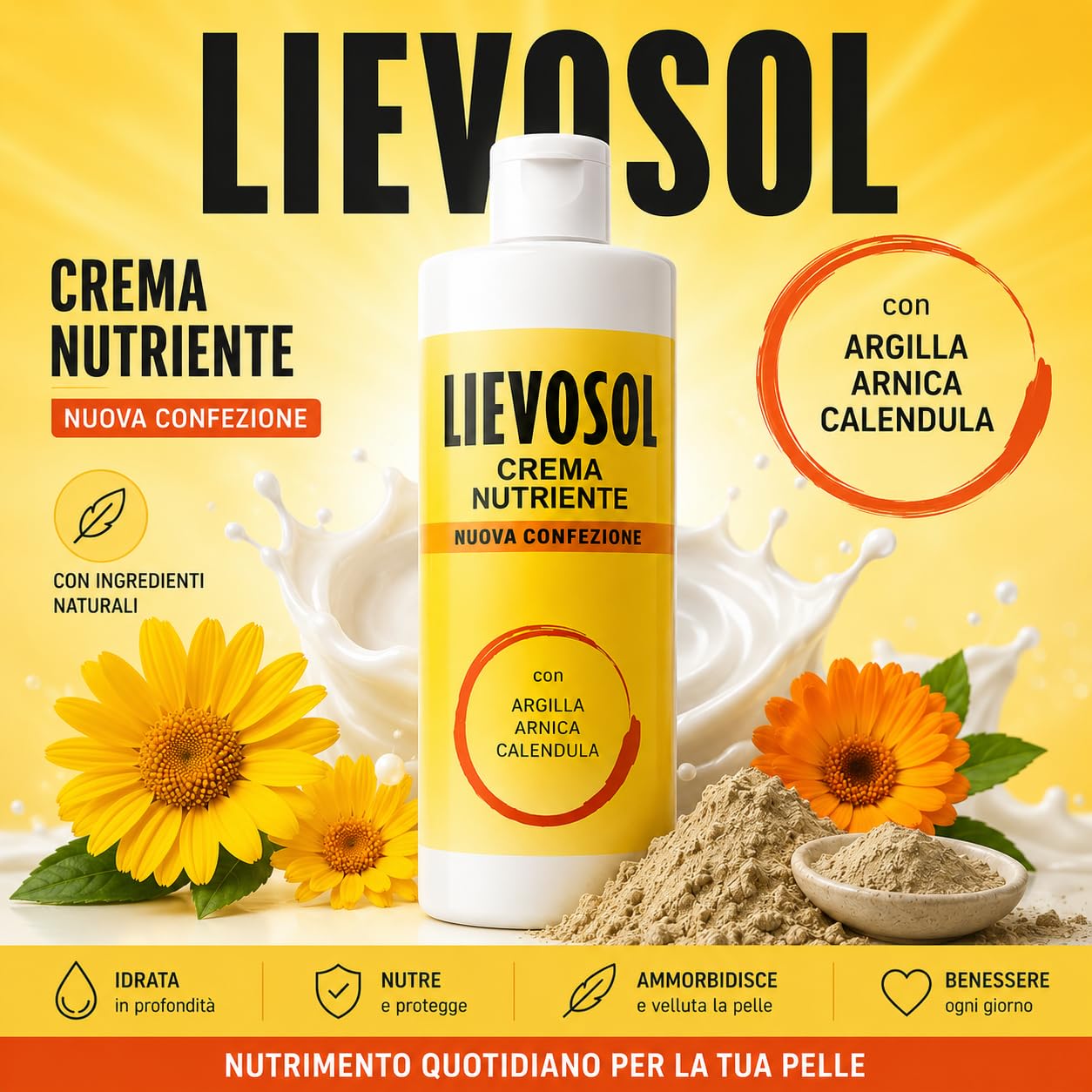 Lievosol Crema Antidolorifica 400ml | Arnica e Artiglio del Diavolo, Sollievo Dolori Muscolari, Sollievo Dolori Articolari, Sollievo Schiena e Cervicale