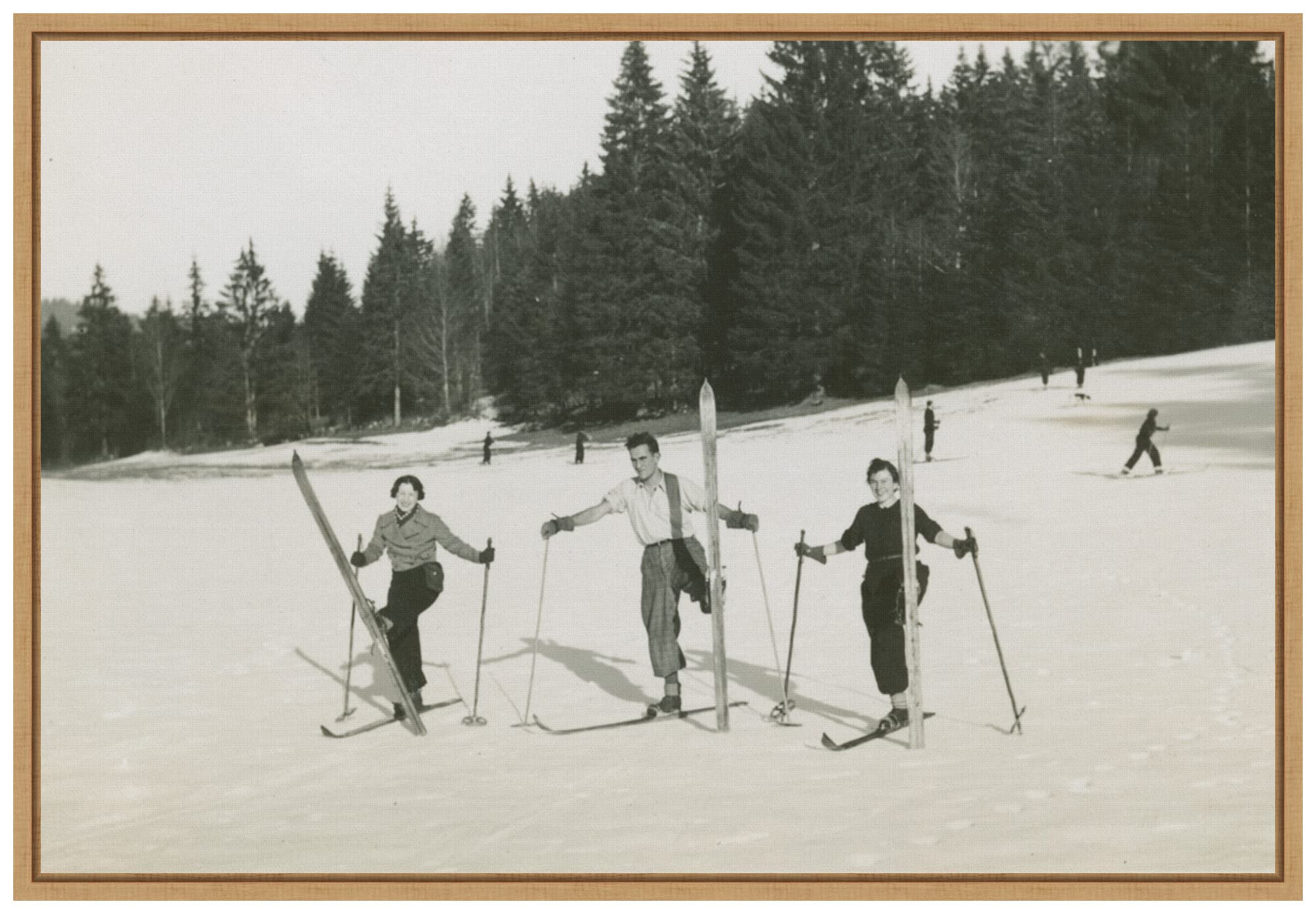 Amanti Art Framed Canvas Wall Art 16x23 Ski Day by Wild Apple Portfolio, Framed Wall Art Canvas, Landscapes Artwork, Modern Decor, Medium Poster Painting for Living Room, Bedroom, Bathroom, Kitchen,