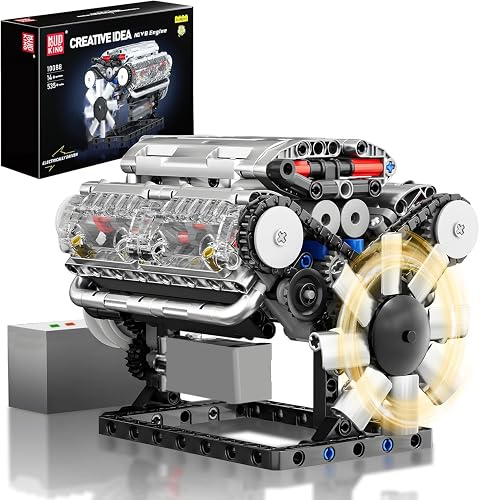Mould King V8 Bloques De Construcción De Motor Moc Abrazadera Bloques De Construcción Kit De Modelo De Motor…