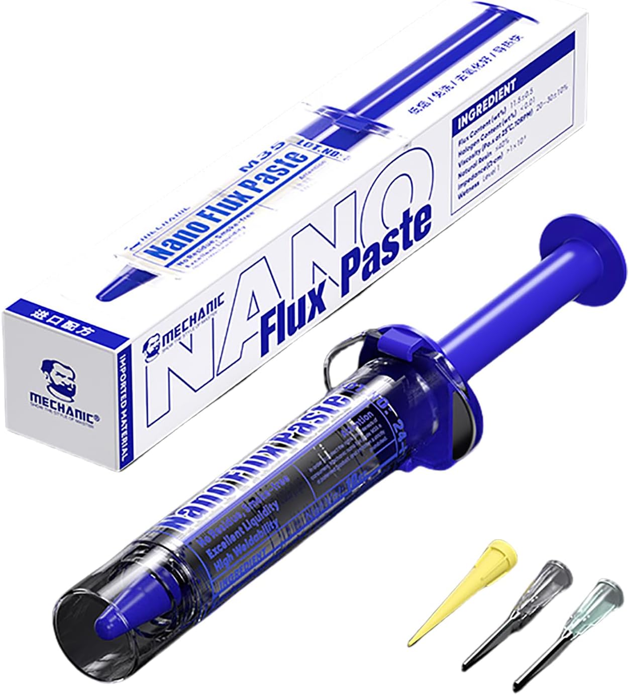 MECHANIC M35 Lead-Free Syringe Solder Flux Paste Transparent Soldering Grease for Mobile Phone Motherboard Repair Welding Tools