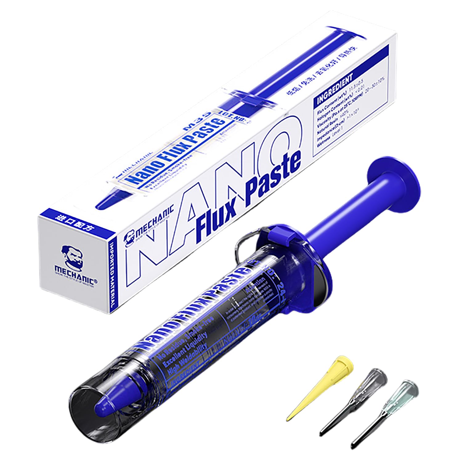 MECHANIC M35 Lead-Free Syringe Solder Flux Paste Transparent Soldering Grease for Mobile Phone Motherboard Repair Welding Tools