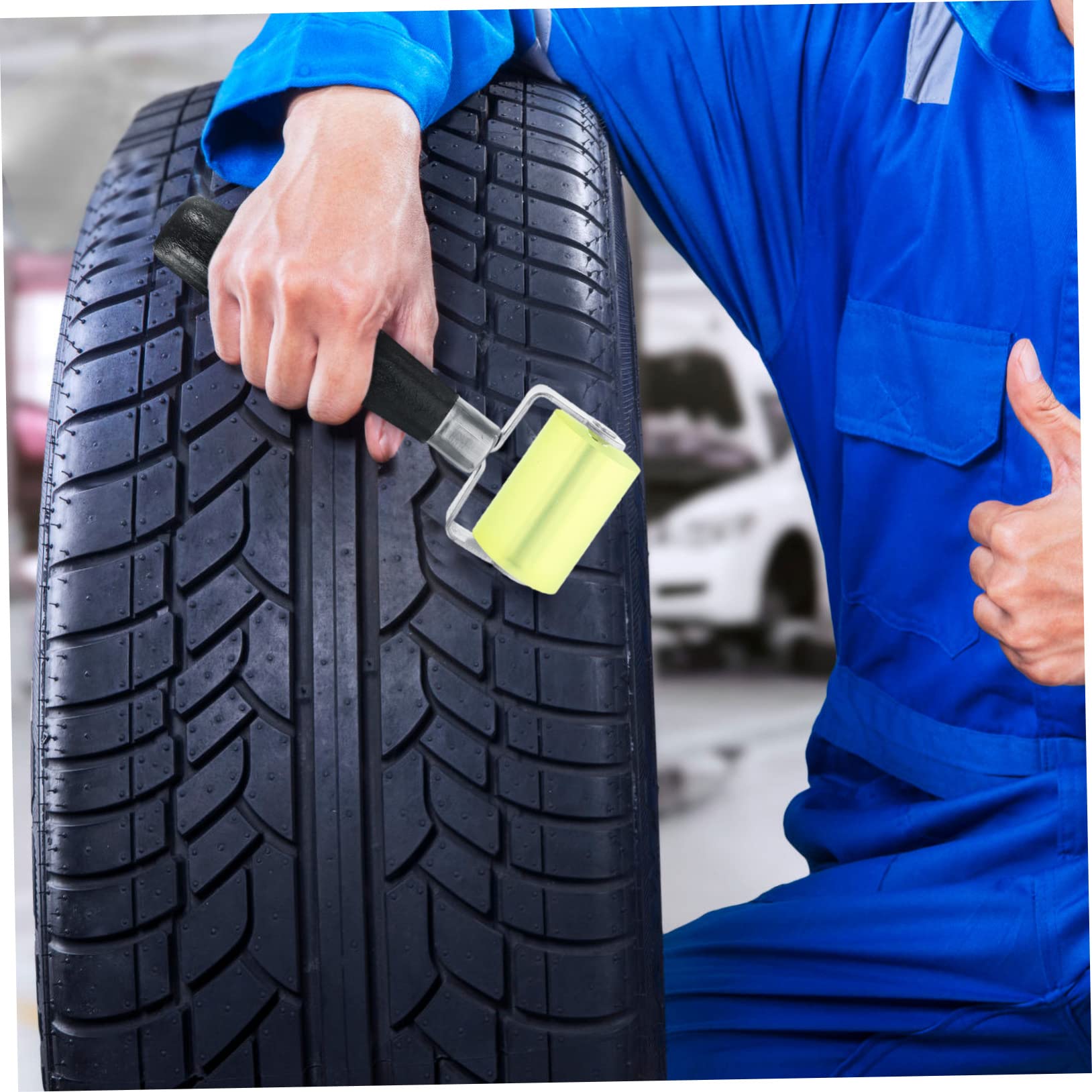 MAGICLULU 4 Piezas Rodillo Insonorizante para Automóviles Herramienta de Reparación de Neumáticos Mango Ergonómico y Rodadura Suave para Aplicación Profesional de Materiales Absorbentes