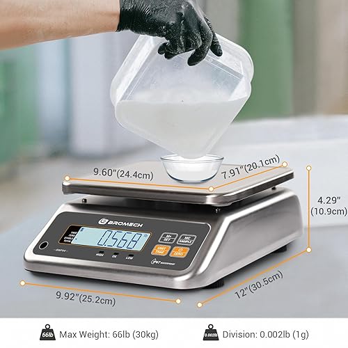 Miniatura 4 de Báscula de alimentos libra y onza, recargable, grado comercial, plataforma de acero inoxidable, para tienda de carne, delicatessen, mercado de