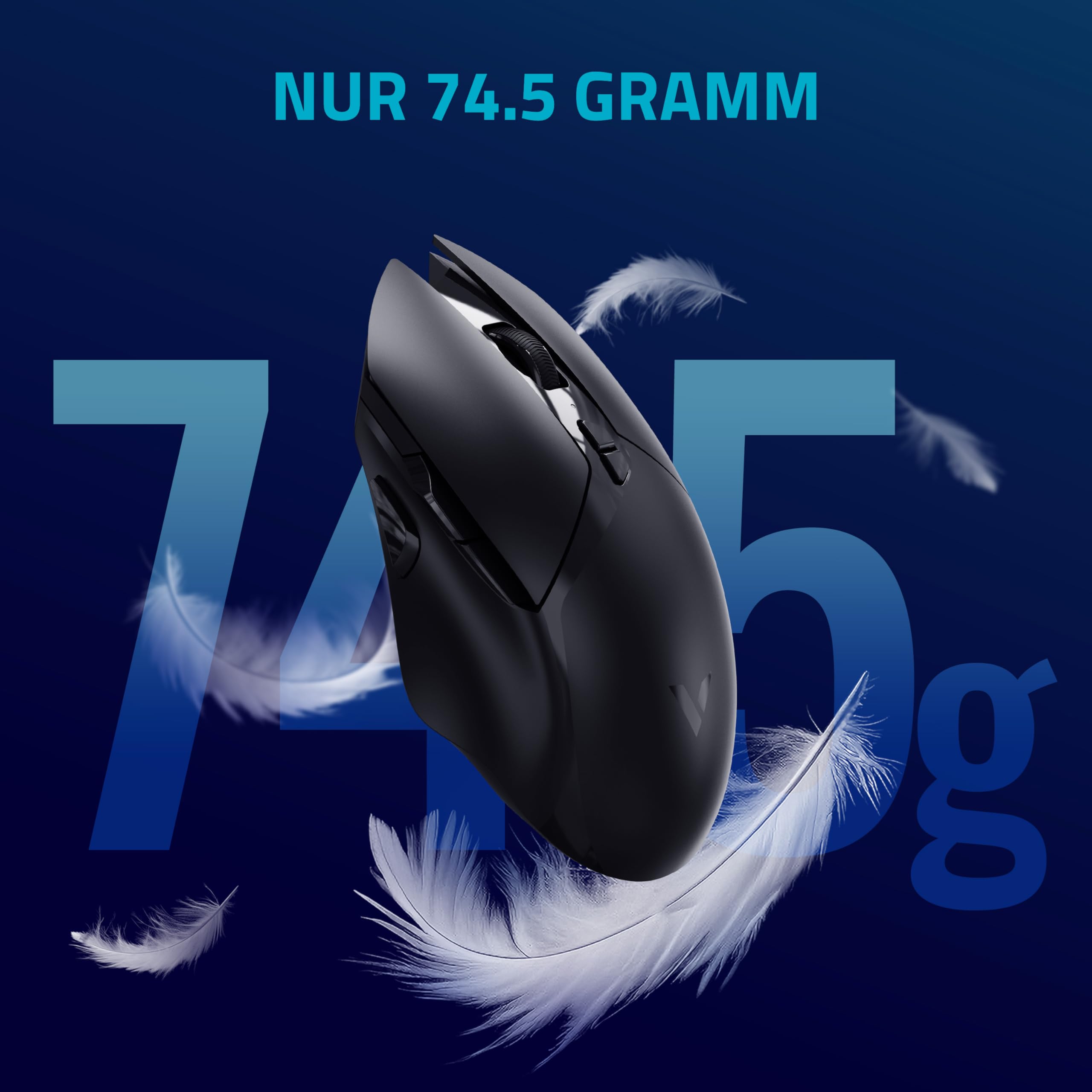 Rapoo V30PRO bezprzewodowa mysz gamingowa 2,4 GHz High-Performance z czujnikiem optycznym 26000 DPI, przyspieszenie 50 G, 650 IPS, czas pracy baterii do 160 h, PC/Mac, czarna