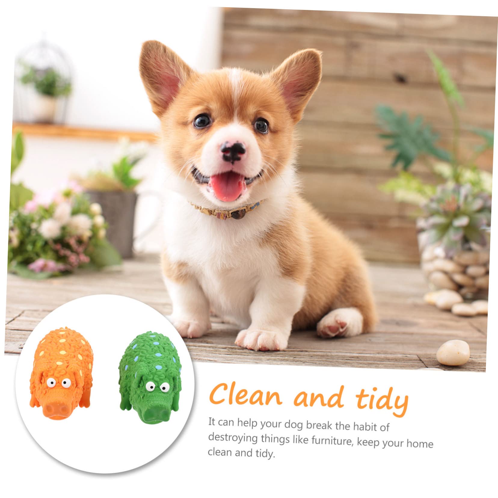 SUPVOX 4piezas Juguetes De Perro De Látex Squeaky Juguetes Interactivos para Masticar y Limpiar Dientes para Perros Pequeños y Medianos