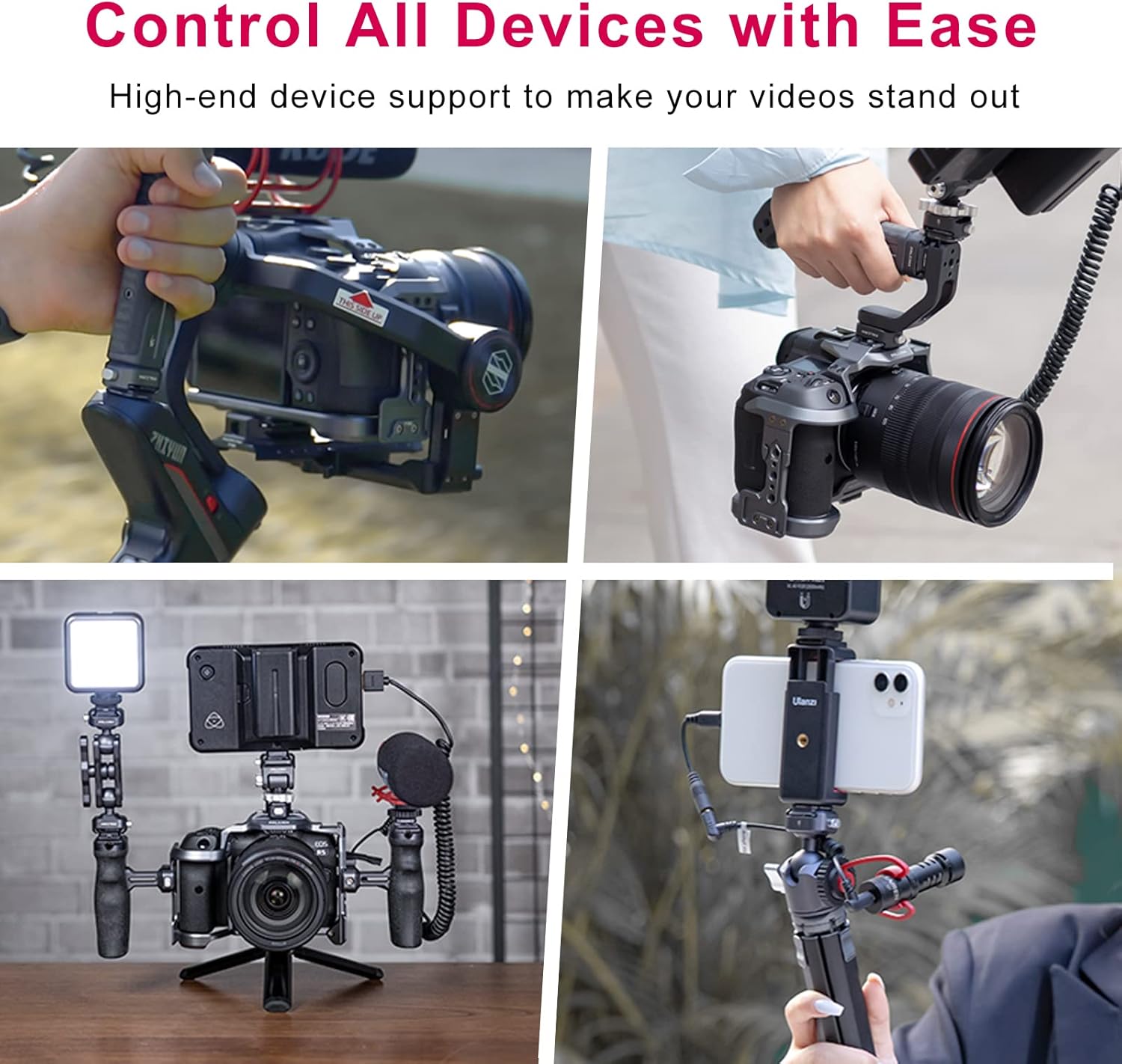 ULANZI F22 Quick Release Plate, Camera Mount Thread Adapter Seat Quick Setup Kit with 1/4" Screw to F22 QR System for Canon/Sony/Nikon Cameras/DJI/Moza Stablizers Switch Between Tripod/Monopod/Slider - Image 6