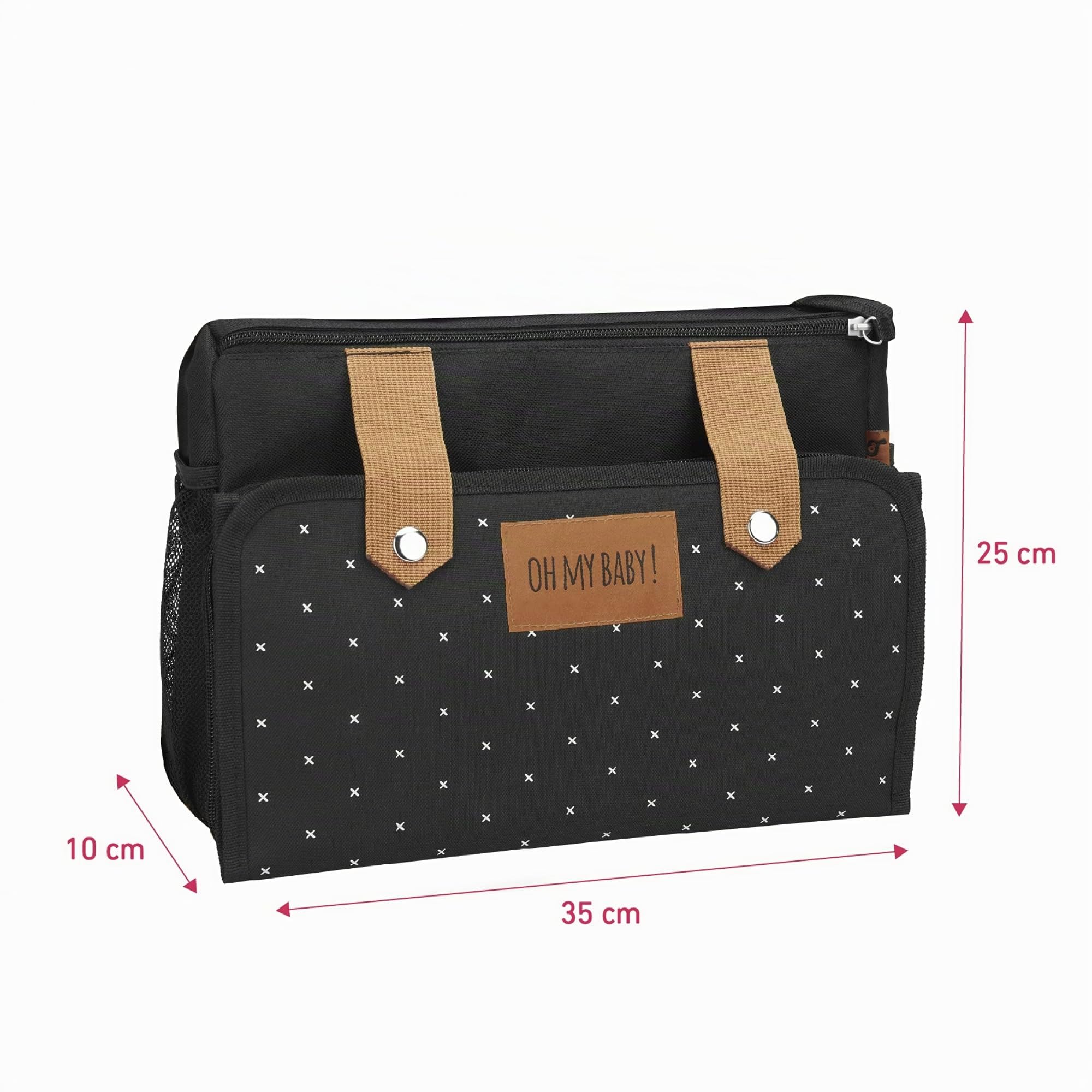 Badabulle B043028 Organizer Da Passeggino Easy Travel, Nero, 35 X 25 X 7 Cm