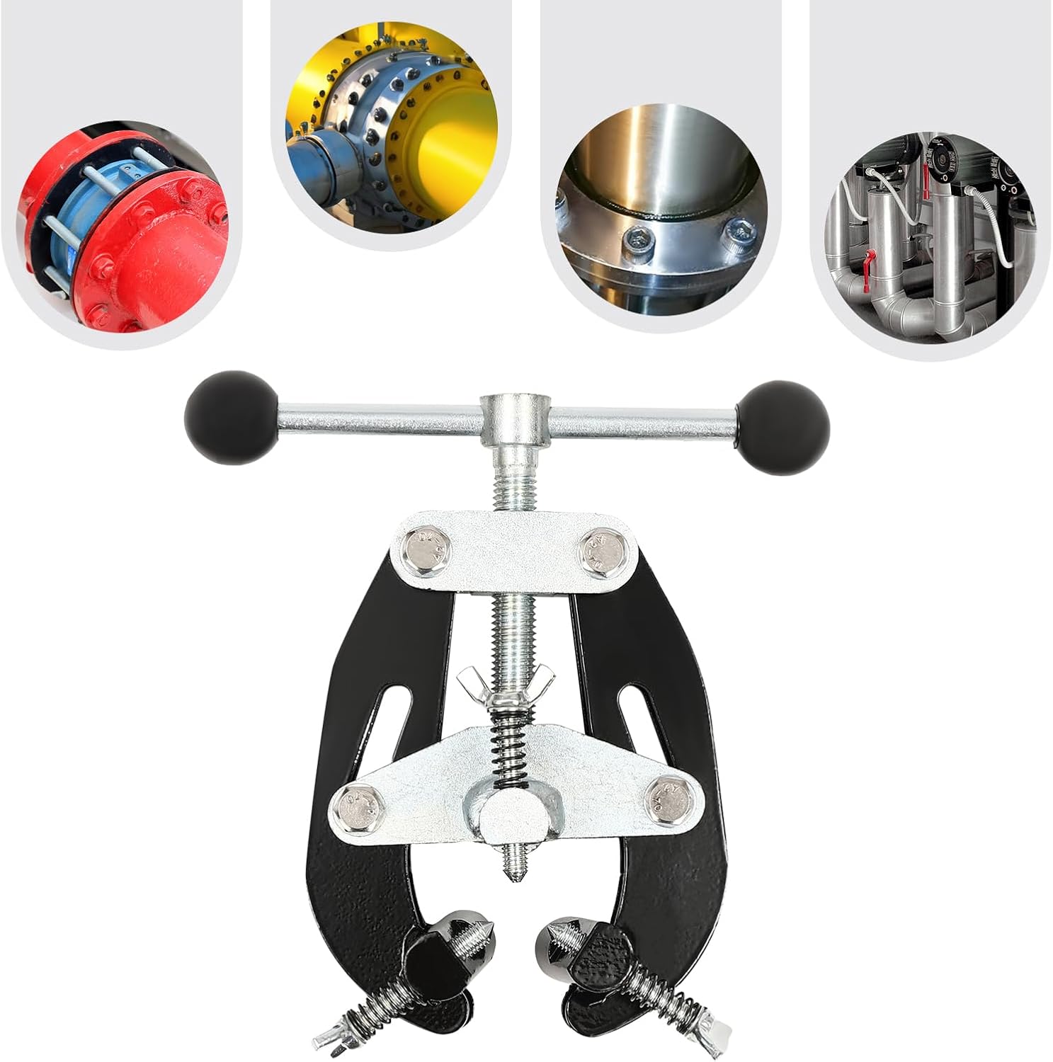 Pipe Clamp & 1"-2.5" High Strength Pipe Alignment Tool, Adjustable Ultra Clamp with Quick-Acting Screws, Lightweight Steel Welding Clamp for Pipe Fitting Flange Joining and Fabrication