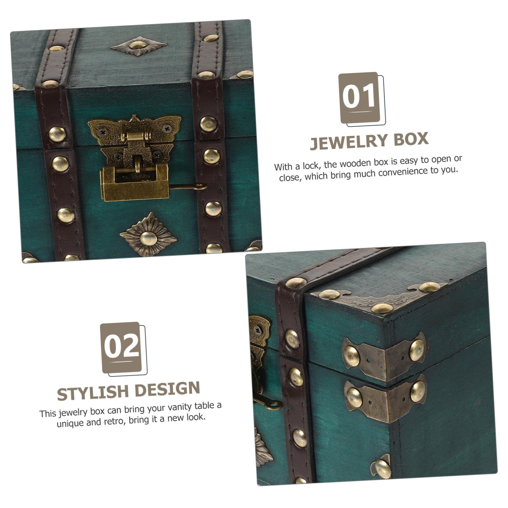 Vintage Holzkiste als Multifunktionale Aufbewahrungsbox mit Schloss | Rustikaler Look, Holz und Metall, Tragbar und Robust, Große Kapazität für Schmuck, Dokumente und Bücher