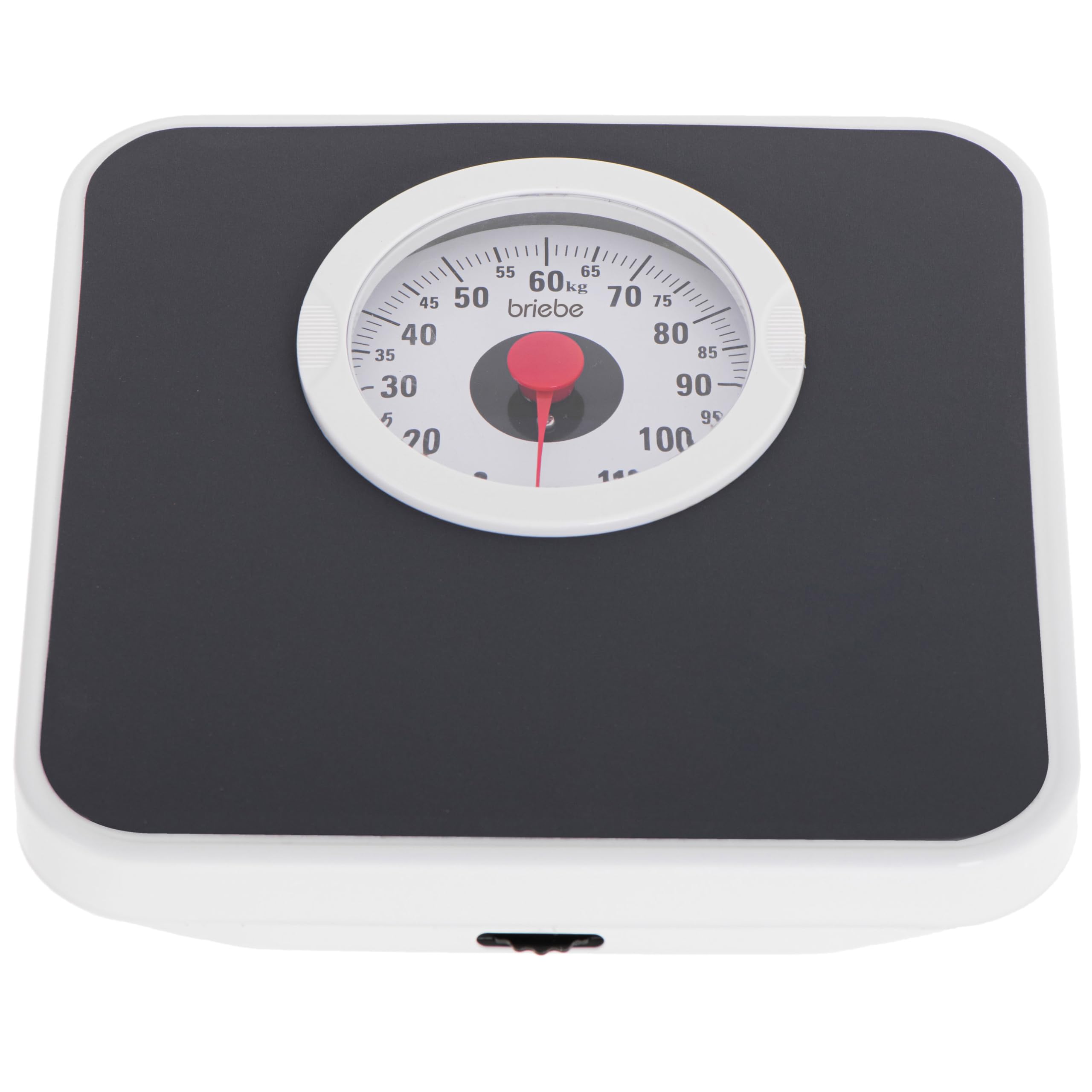 briebe Báscula de Baño Analógica Mecánica, Capacidad 120 Kg, Gran Precisión, Superficie Antideslizante, Balanza Fitness no Digital, Fácil de Usar, sin Pilas, Metal, Retro, SC1123