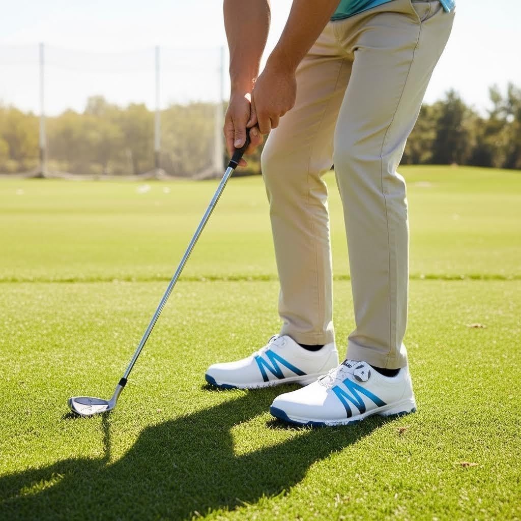 Chaussures de Golf pour Hommes, Chaussures de Golf Imperméables avec Système de Dentelle