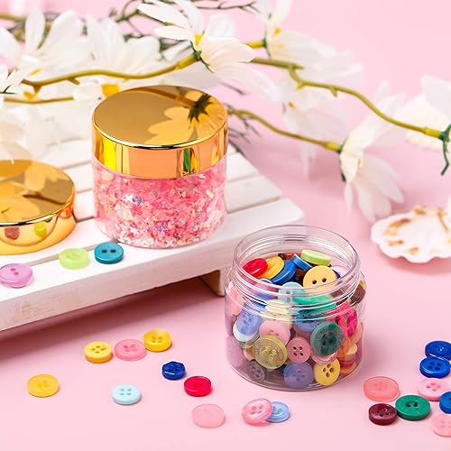 Vista 38 de 6 Pack 6oz Plastic Jars Containers with Lids Wide-mouth Refillable Leakproof Reusable Round Empty Jars for Travel Cosmetic Dry Food Spice Candy Clear