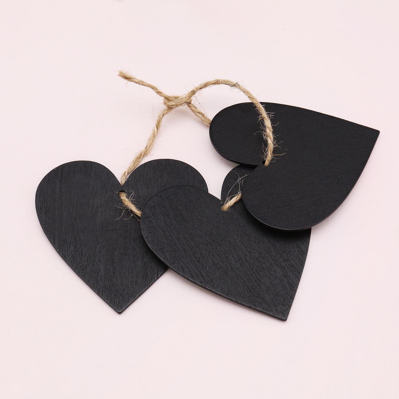 Lavagnette Cuore In Legno - 20 Pz, 6.5x6.5cm, Con Cordino, Per Matrimoni, Feste E Decorazioni - Foto 4