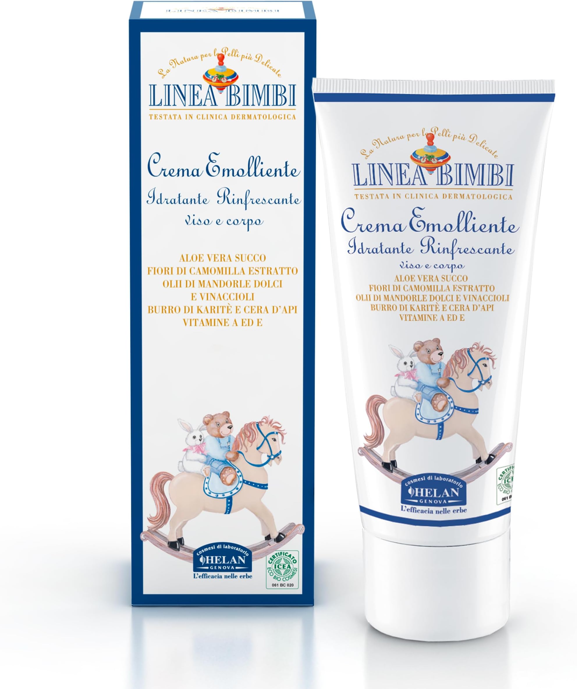 Helan Linea Bimbi- Soothing Baby Lotion for Face & Body with Vitamin E, Aloe Vera & Beeswax, Moisturizing & Refreshing Baby Cream for Delicate Skin, Baby Essentials for Newborn, Made in Italy 100fl oz