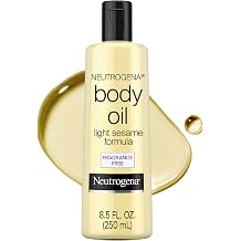 Neutrogena Body Oil Light Sesame Formula, Fragrance-Free, Nourishing Moisturizer, Before and After Shower Application for Smooth, Radiant Looking Skin, Lightweight and Non-Greasy Feel, 8.5 fl oz