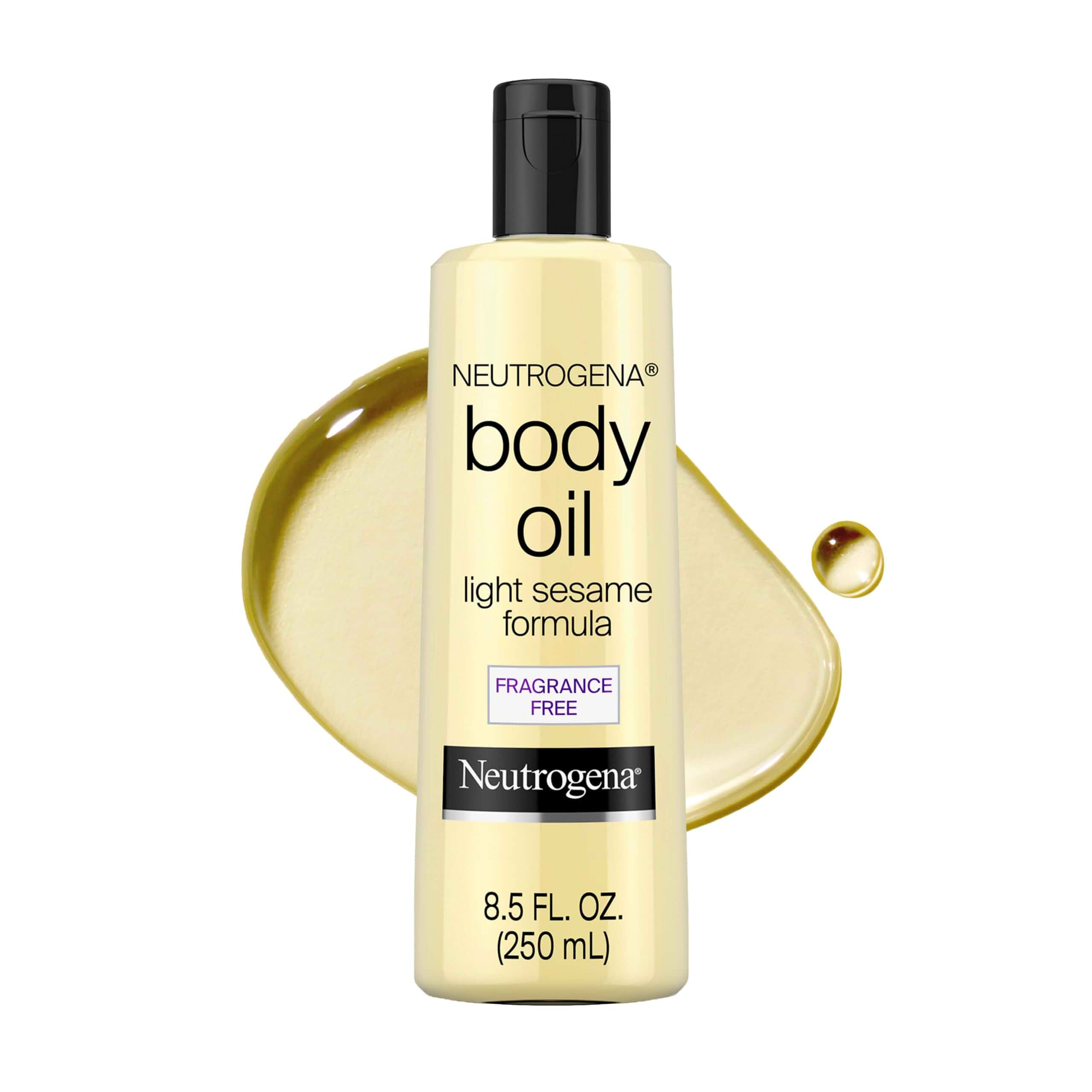 Neutrogena Body Oil Light Sesame Formula, Fragrance-Free, 8.5 fl. ozNourishing Moisturizer, for Before- and After-Shower Application, Lightweight, Non-Greasy Feel