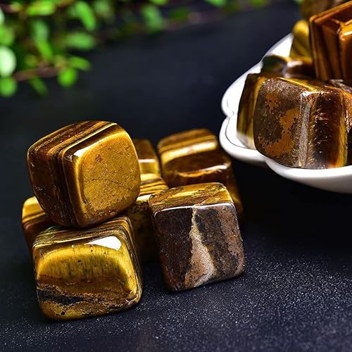 Miniatura 3 de Piedras de cristal curativas de ojo de tigre, 0.78 x 0.78 pulgadas, piedras preciosas cuadradas curativas Reiki, piedras preciosas naturales pulidas