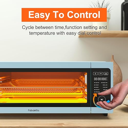 Miniatura 8 de Fabuletta - Combo de freidora de aire y horno tostador 10 en 1 de 1800 W, capacidad abatible y lejos para espacio de almacenamiento, horno tostador