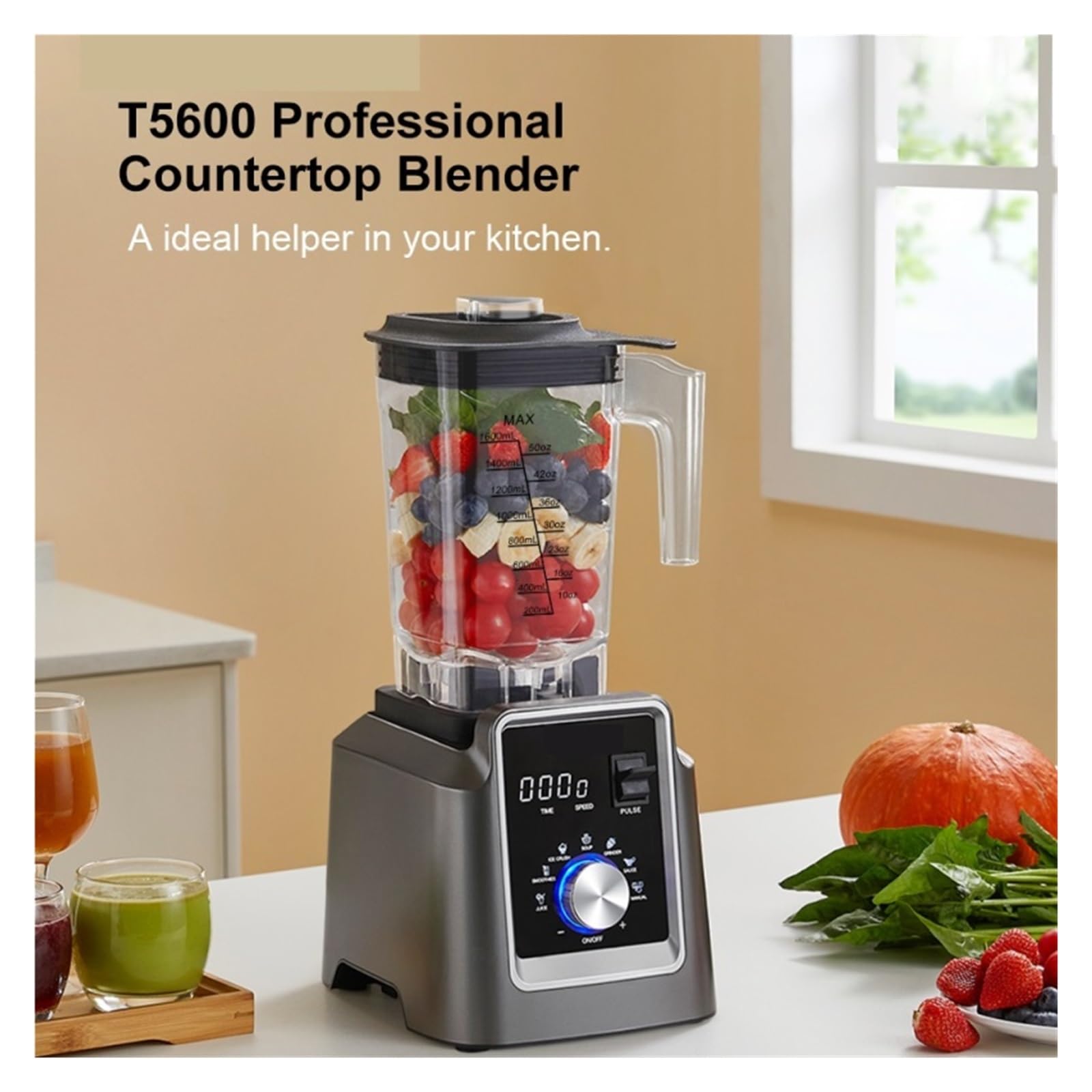 Frullatore Professionale Da 2 Litri - Senza BPA, Programmi Automatici | Mixer, Spremiagrumi E Robot Cucina For Frullati, Frutta Ghiaccio Potente Lavorazione Sforzo Ingredienti