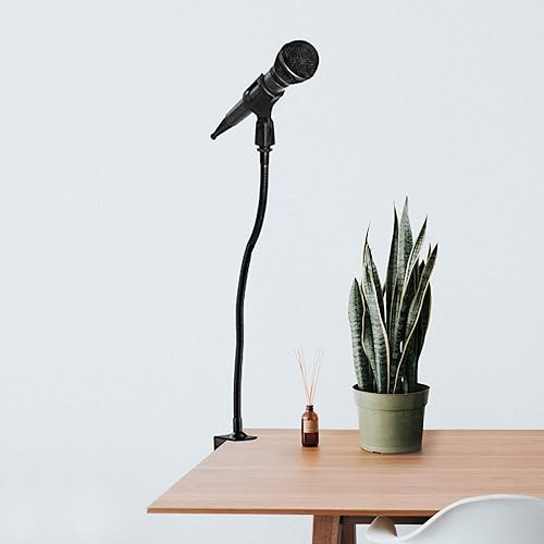 Skywin Soporte de micrófono de cuello de ganso - Soporte de micrófono de escritorio y soporte de micrófono de escritorio con soporte de micrófono