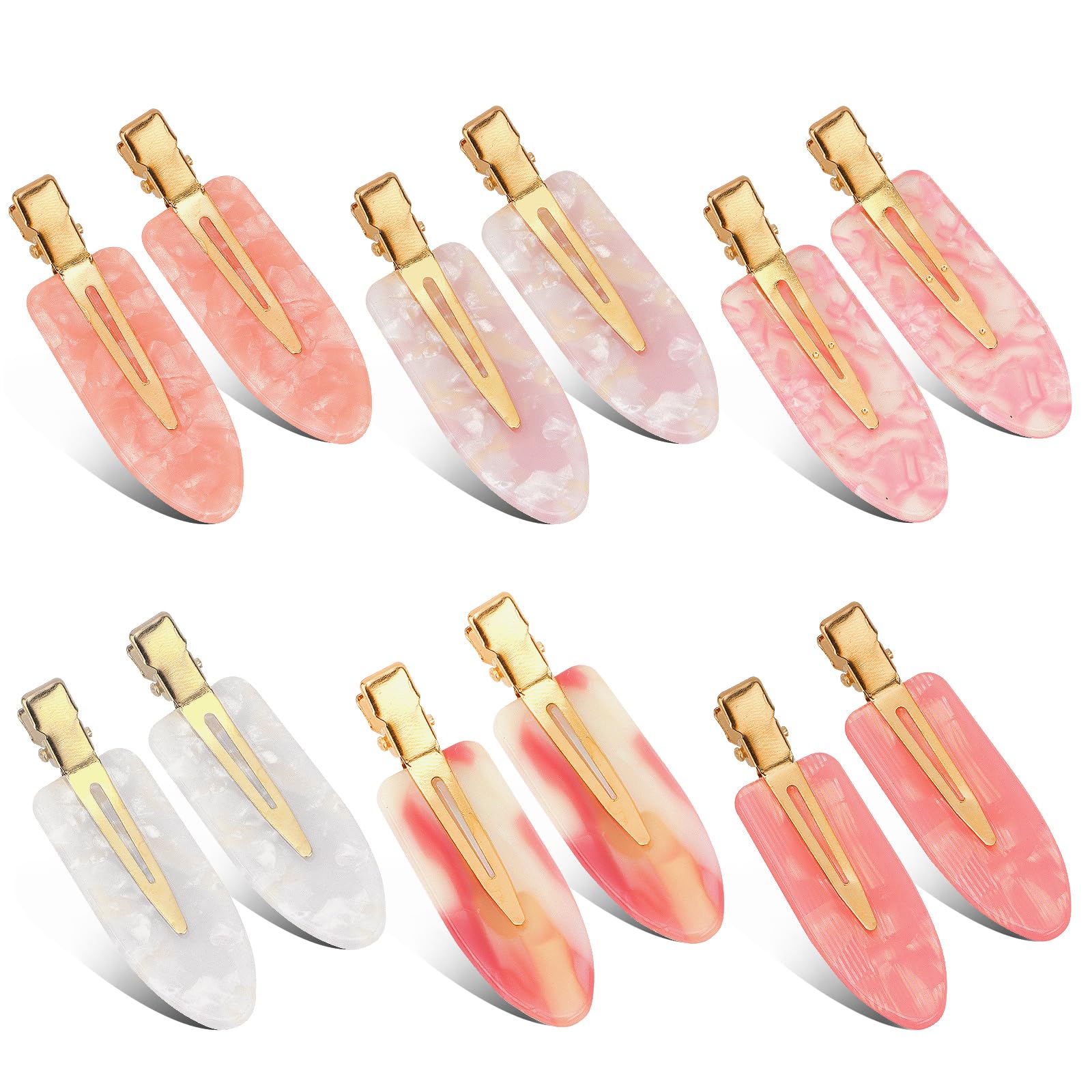 Canitor No Crease Creaseless Hair Clip for Women Pink No Bend Hair Clips for Makeup Styling Accessories Alligator Barrettes Bangs Preppy Tween Teen