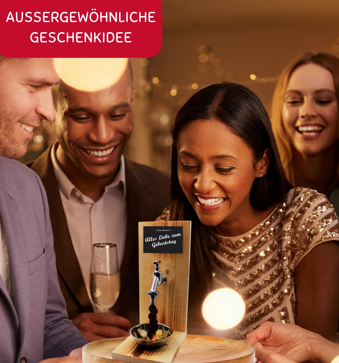 Geschenk zur Diamantenen Hochzeit - Eiserne Reserve Geldhahn Geldgeschenk lustige Geld Geschenk verschenken verpacken -s- Alles Gute zur Diamantenen Hochzeit