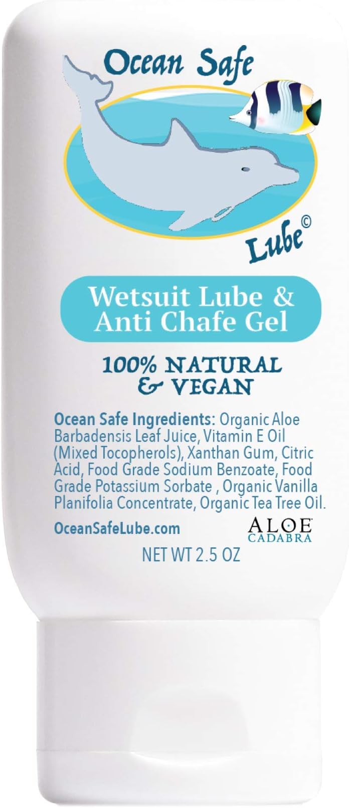 Aloe Cadabra Ocean Safe Wetsuit Lube & Anti-Chafe Gel, Eco-Friendly, Non-Toxic, Long-Lasting Protection for Men, Women, Athletes, Ideal for Water Sports (2.5 Ounces, 1 Pack)