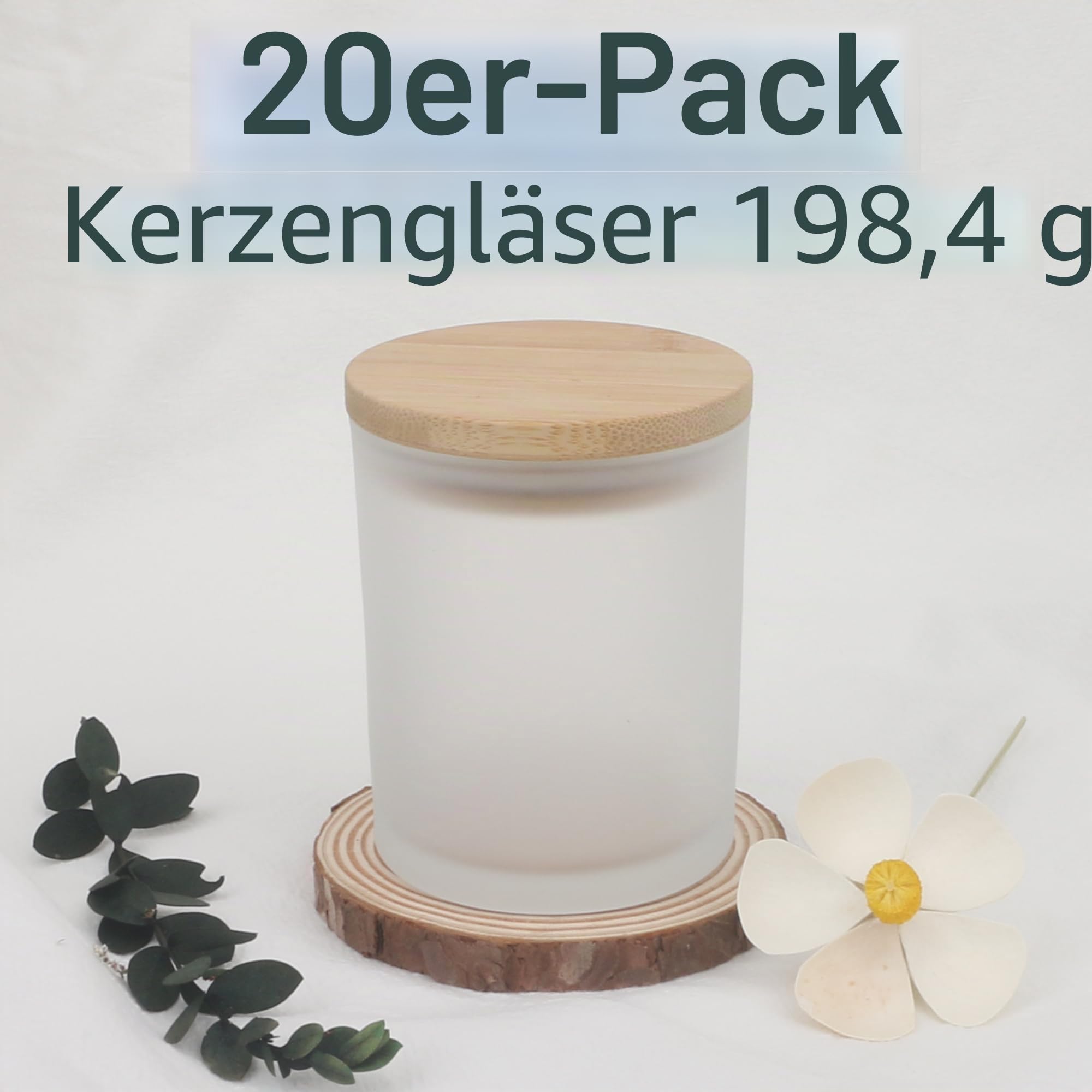 MILIVIXAY 20 Stück 200 ml Milchglas-Kerzengläser mit Deckel, leere Kerzengläser für die Herstellung von Kerzen, Gewürze, Pulverbehälter.