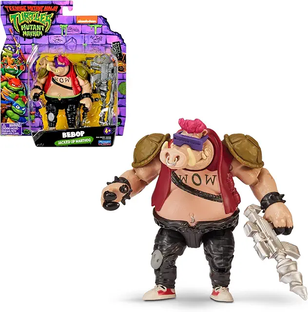 Giochi Preziosi Ninja Turtles Bebop Actionfigur, 12 cm, beweglich, mit Waffen, für Kinder ab 4 Jahren
