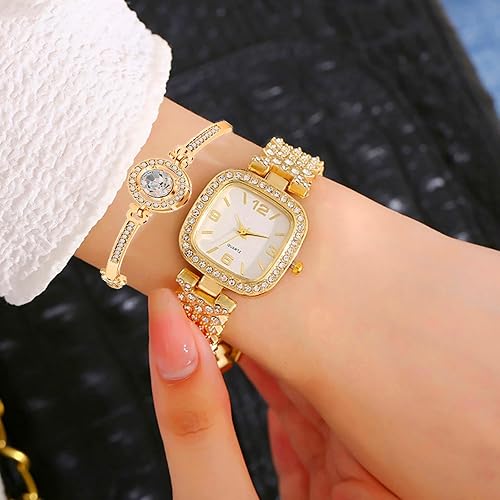 Miniatura 3 de ADSBIAOYE Reloj cuadrado de diamante vintage de lujo de moda reloj digital de cuarzo para mujer