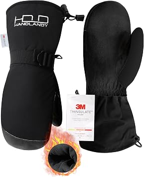 HANDLANDY Winter Waterproof Ski Gloves for Men Women, 3M Thinsulate Windproof Warm Snow Gloves, Thermal Cold Weather Gloves Gift for Skiing Snowboarding Outdoor Sports