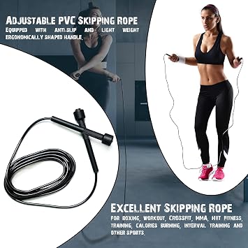 Orret Home Professional Jump Rope: Non-Slip Handle, Adjustable Speed Rope, Ideal for Men, Women and Kids, Home Exercises and Fitness, Fat Burning, Boxing, Crossfit and MMA