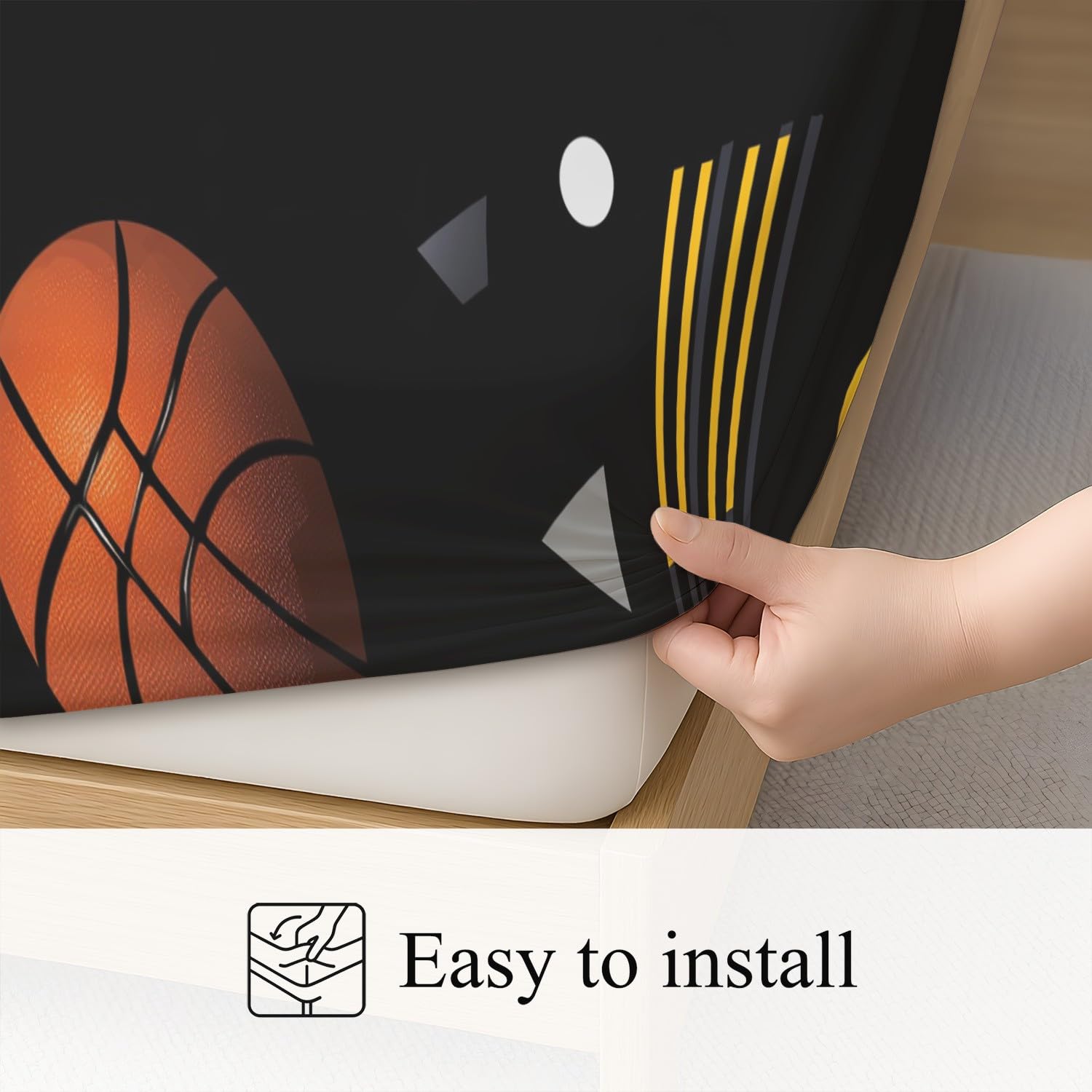 Sport Ballsport - Lenzuolo con angoli da 200 x 200 x 30 cm, 3 pezzi, 2 federe da 80 x 80 cm, lenzuolo con angoli per bambini, adolescenti e adulti, in microfibra