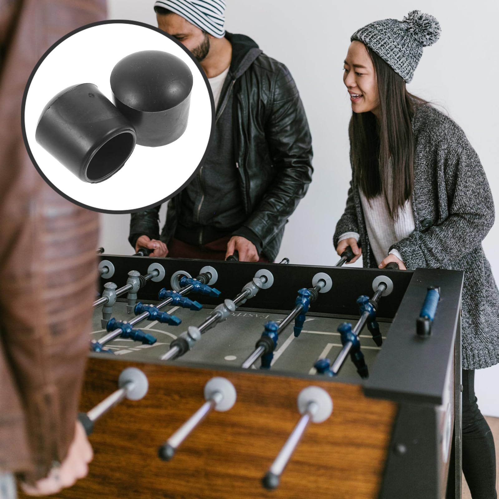 8 tapas de futbolín para futbolín, tapas de barra de futbolín, accesorios para cubiertas para barras de futbolín, tapas finales para tapones de futbolín, reemplazar PVC