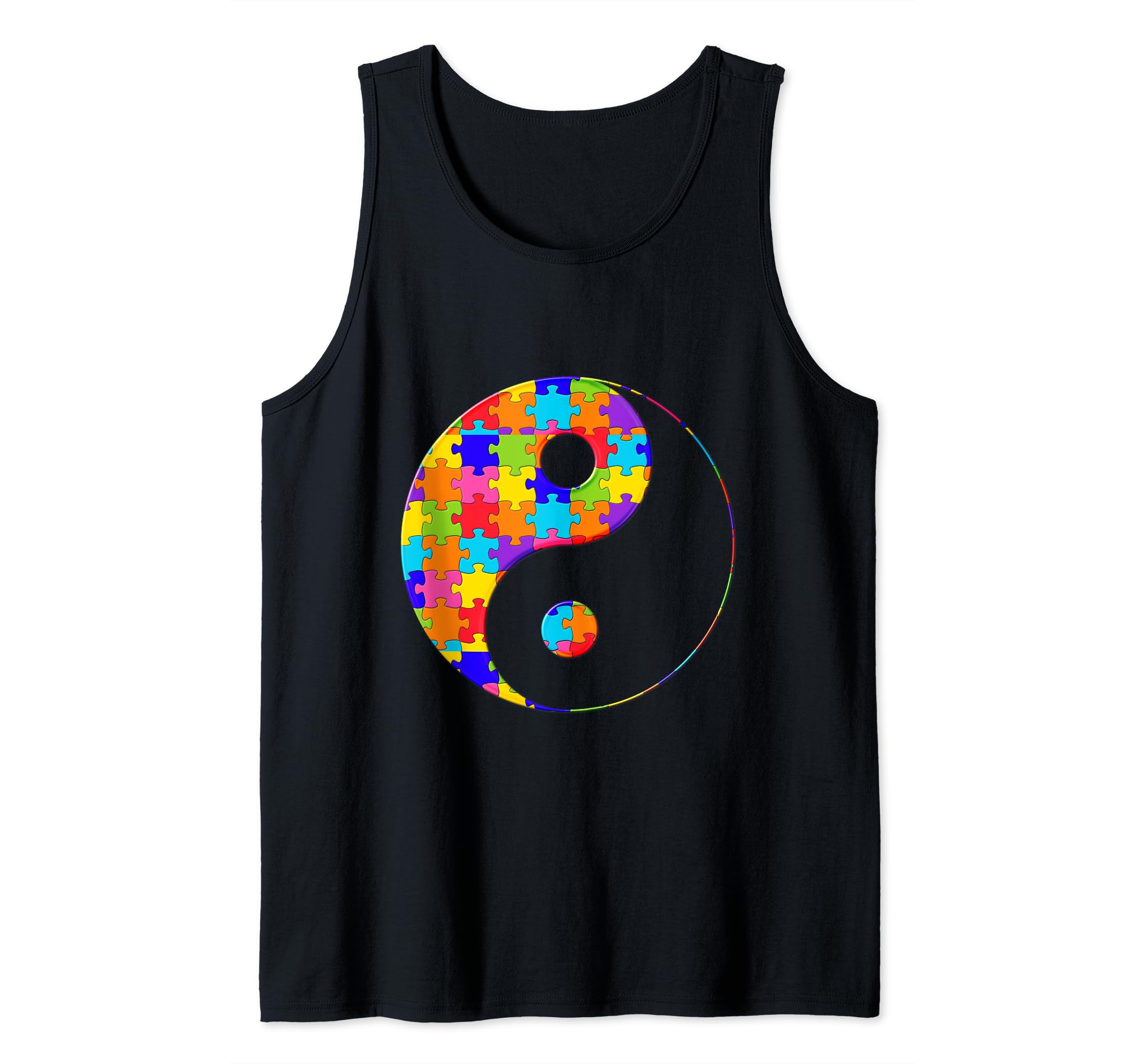 Yin Yang Taoism Yinyang Jigsaw Autism Puzzle Tank Top
