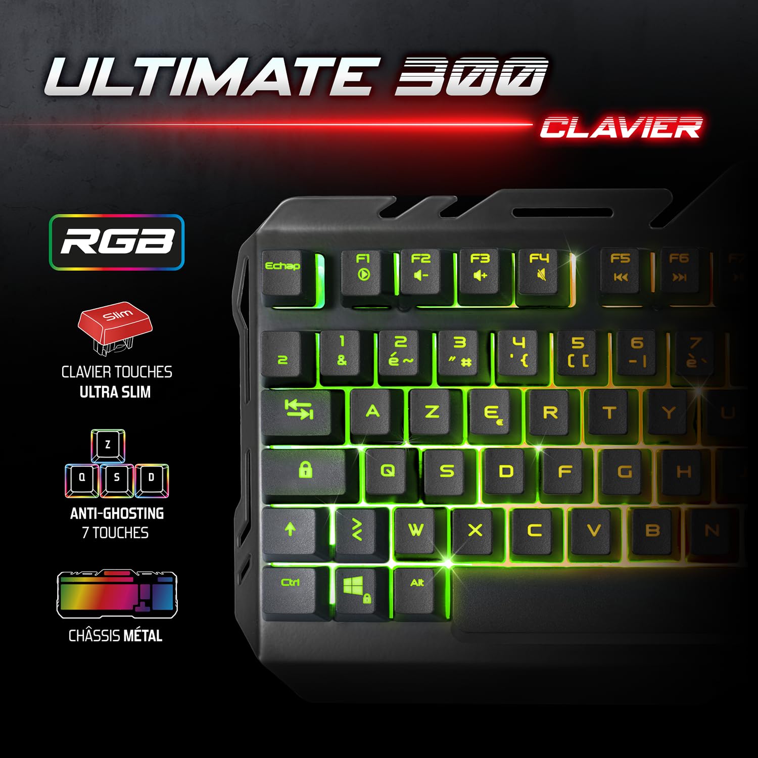 Spirit Of Gamer Ultimate 300 4 en 1 Teclado Ratón Auriculares Pack Gamer