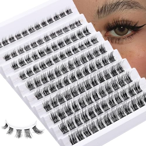 Miniatura 8 de outopen Extensiones de pestañas postizas de colores, 140 unidades, aspecto natural, rizo D, pestañas de ojo de gato, individuales, extensiones de