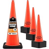 Vista 15 de Xpose Safety Cono de tráfico verde lima de 28 pulgadas, paquete de 4, cono de seguridad de PVC de alta calidad para estacionamiento, precaución