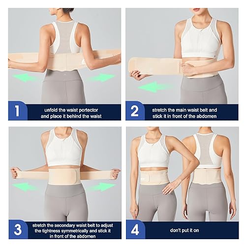 Miniatura 8 de Soporte de espalda ultra fino para mujeres con dolor de espalda baja, soporte ligero para ciática, escoliosis, hernia de disco, soportes de espalda