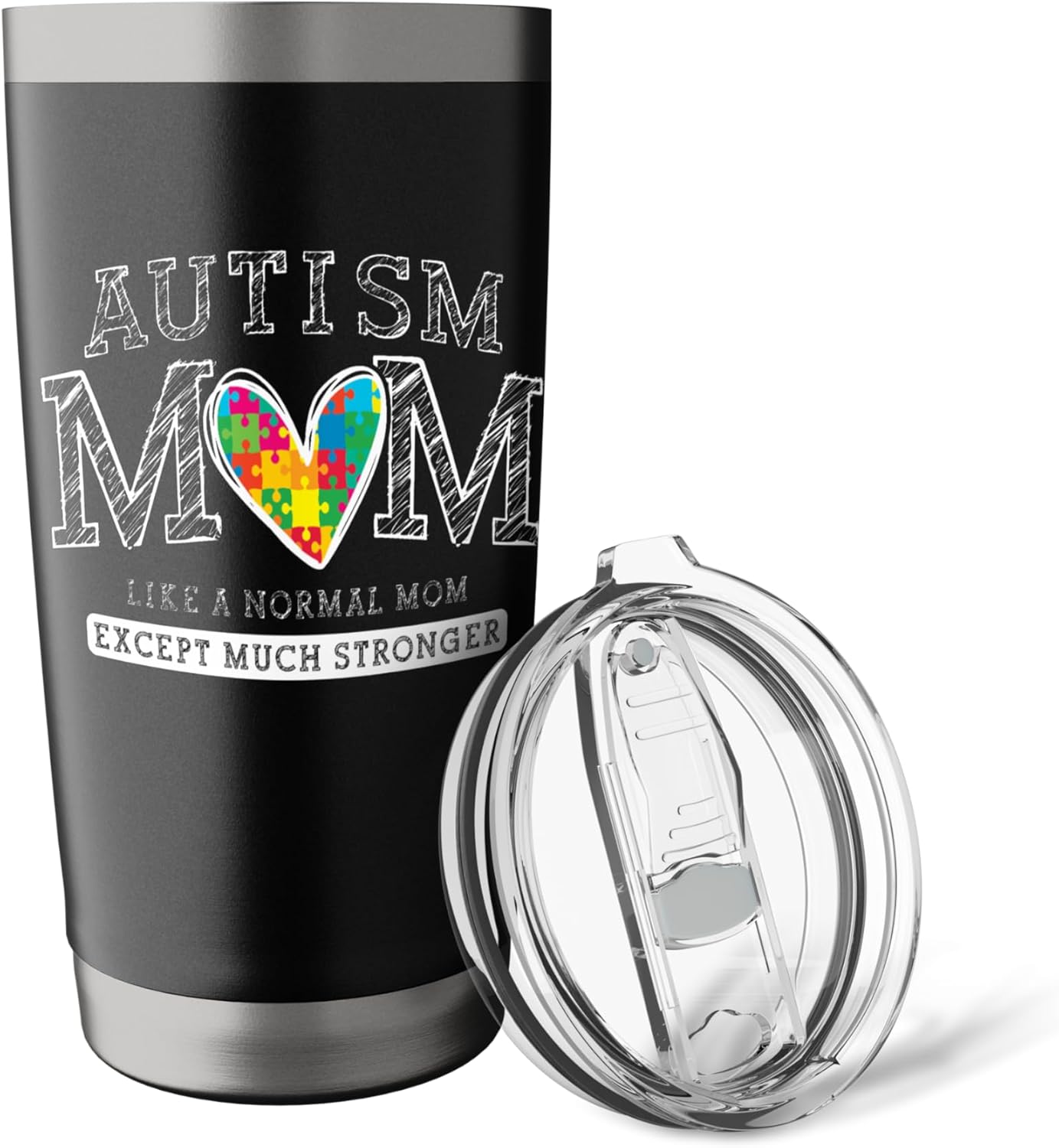 Autism Mom Autism Awareness Women Autistic Art Mental Health Stainless Steel Insulated Tumbler - Image 5