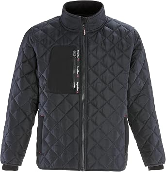 RefrigiWear Mens Diamond Quilted Insulated Jacket with Fleece Lined Collar
