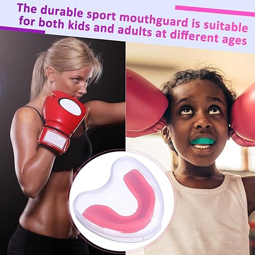 Miniatura 5 de Paquete de 17 protectores bucales deportivos para niños y jóvenes, con funda, protección suave, protector bucal atlético para boxeo, baloncesto,