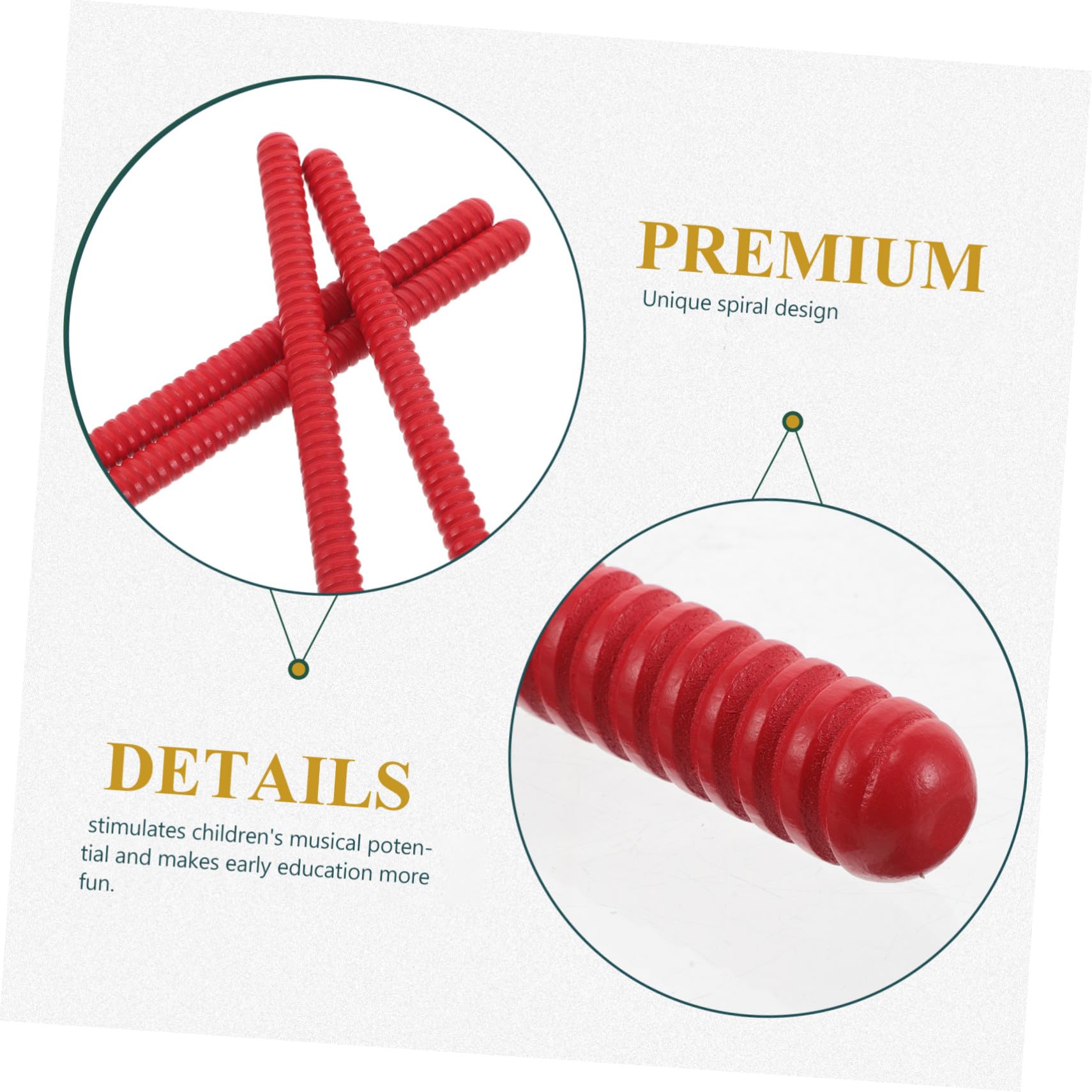 TOYANDONA 4 Piezas Palitos De Ritmo para Instrumentos Musicales De Madera Espiral Palitos De Percusión Aula Escuela y Espectáculos Ritmo