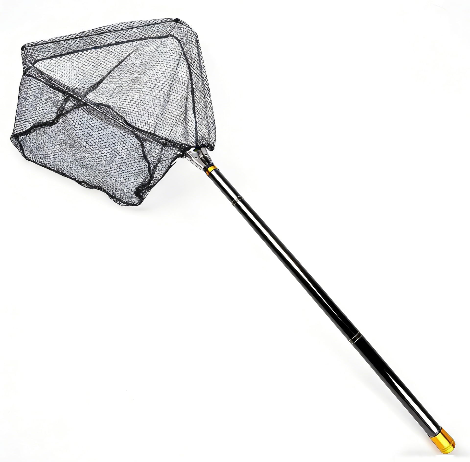 Fishing Net Fish Landing Net Collapsible Fish Net with Anti-Slip Telescoping Rubber Pole Handle for Kids Adults in Saltwater Freshwater Multi-Size 51/82/118/157/197/236/275 inch (600cm / 236inch)