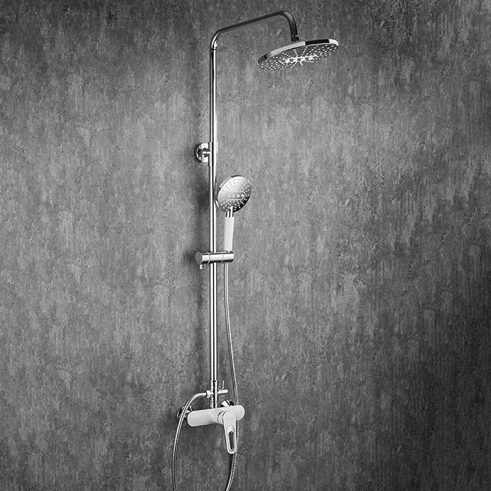 Système de douche pluie avec mitigeur mural et robinet de baignoire pour salle de bain